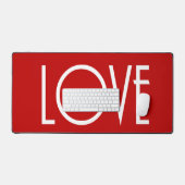 クリスマス愛の赤の背景の休日の書式 デスクマット (キーボード&マウス)