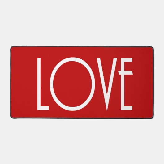 クリスマス愛の赤の背景の休日の書式 デスクマット (正面)