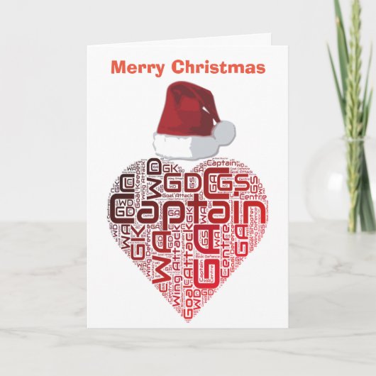 クリスマス愛ハートのネットボールのデザイン シーズンカード (正面)