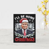 クリスマス愛国的なトランプクリスマスViに帰省 カード (黄色い花)