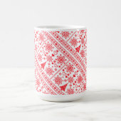 クリスマス愛好家クロスパターンサンプラーデザイン コーヒーマグカップ (中央)