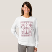 クリスマス愛好家クロスパターンサンプラーデザイン Tシャツ (正面フル)