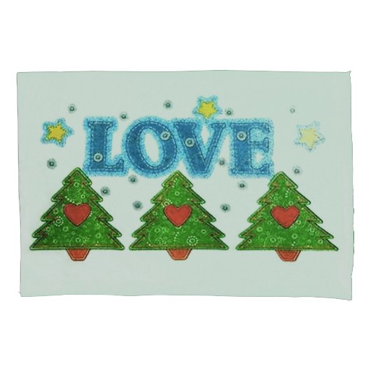 クリスマス愛枕カバー、標準サイズ 枕カバー (正面左)