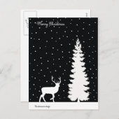 クリスマス感覚 – クリスマスツリーとトナカイ シーズンポストカード (正面/裏面)