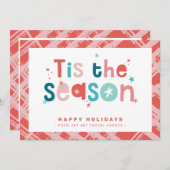 クリスマス感謝していのビジネスがシーズン引用文 招待状 (正面/裏面)