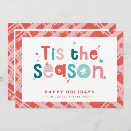 クリスマス感謝していのビジネスがシーズン引用文 招待状 (正面/裏面)