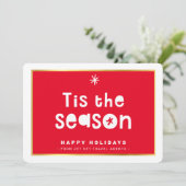 クリスマス感謝していのビジネスはシーズン金ゴールドの赤 招待状 (スタンド正面)