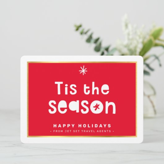 クリスマス感謝していのビジネスはシーズン金ゴールドの赤 招待状 (スタンド正面)