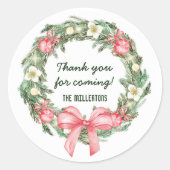 クリスマス感謝していリースお前のパーティーの好意 ラウンドシール (正面)