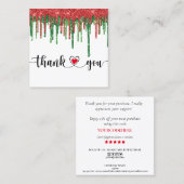 クリスマス感謝してい休暇の台本を注文 スクエア名刺 (正面/裏面)