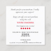 クリスマス感謝してい休暇の台本を注文 スクエア名刺 (裏面)