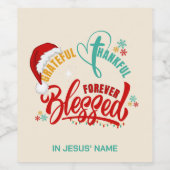 クリスマス感謝のクリスチャン賛美スタン ワインラベル (シングルラベル)