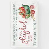 クリスマス感謝の気持ち病院学校 横断幕 (縦)