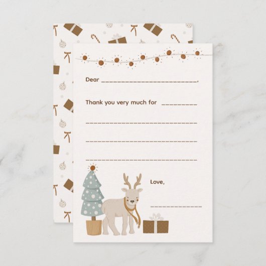 クリスマス感謝状/カードに記入空白のする 出欠カード (正面/裏面)