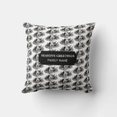 クリスマス感謝祭ヴィンテージトルコ名前をカスタムする クッション (裏面)