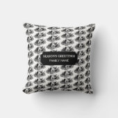 クリスマス感謝祭ヴィンテージトルコ名前をカスタムする クッション (正面)