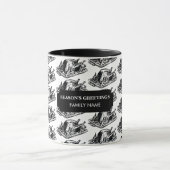 クリスマス感謝祭ヴィンテージトルコ名前をカスタムする マグカップ (中央)