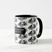 クリスマス感謝祭ヴィンテージトルコ名前をカスタムする マグカップ (正面右)