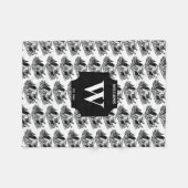 クリスマス感謝祭ヴィンテージモノグラムのトルコ フリースブランケット (正面(横))