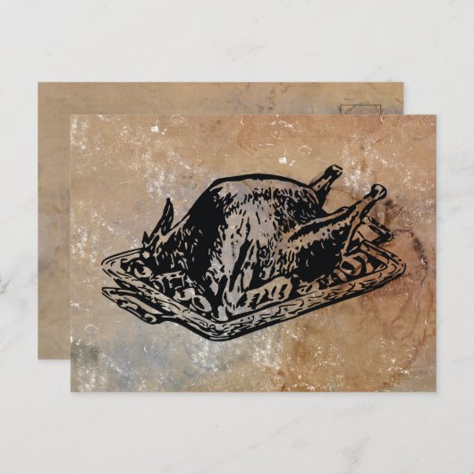 クリスマス感謝祭ヴィンテージ動揺してトルコ シーズンポストカード (正面/裏面)