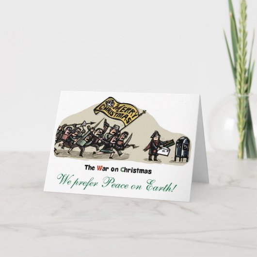 クリスマス戦争 – 私たちは平和を好む！ シーズンカード (正面)