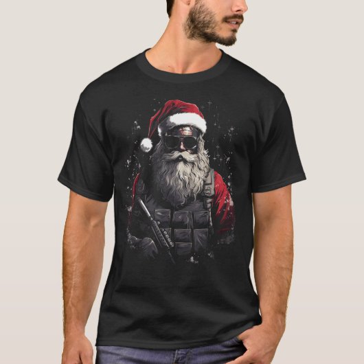 クリスマス戦術的サンタクリスマスギフトアイディア Tシャツ (正面)