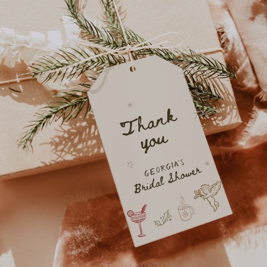 クリスマス手描き ブライダルシャワー ギフトタグ