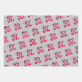 クリスマス手書き挨拶グレーブルーグリーン ラッピングペーパーシート (正面2)