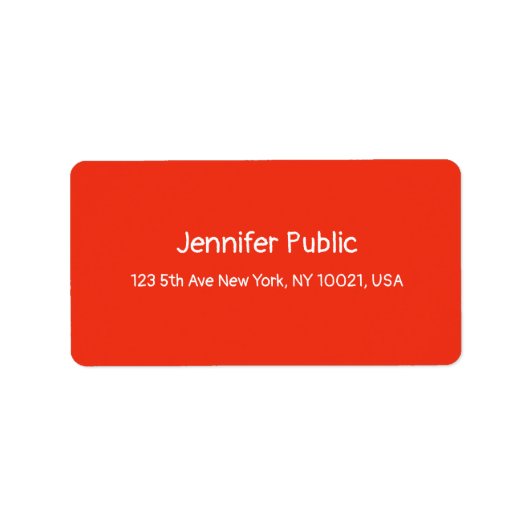 クリスマス手書き赤い白いテンプレートアドレス ラベル (正面)