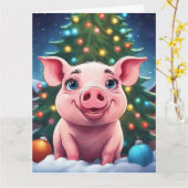 クリスマス折りたたみグリーティングカード カード (黄色い花)