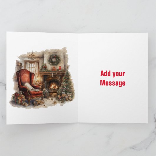 クリスマス折り畳みグリーティングカード カード (内部)