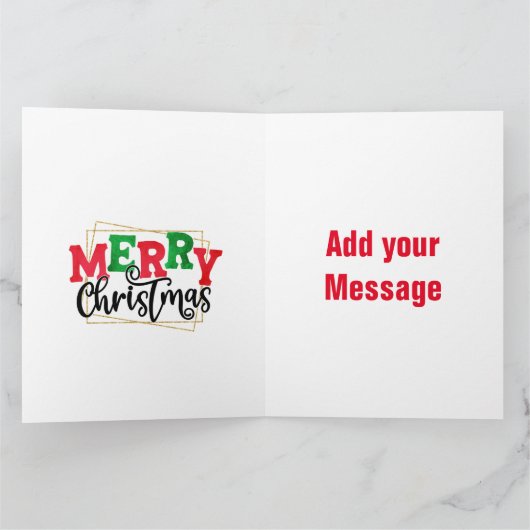クリスマス折り畳みグリーティングカード カード (内部)