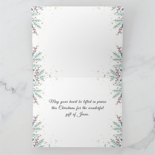 クリスマス折り畳みグリーティングカード カード (内部)