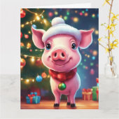 クリスマス折り畳みグリーティングカード カード (黄色い花)