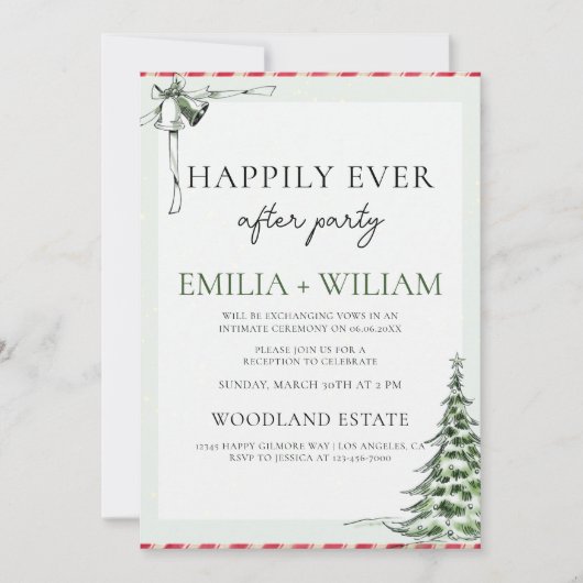 クリスマス披露宴の後結婚のパーティーのカード シーズンカード (正面)