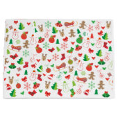 クリスマス抱き枕かわいいクリスマスシンボルクリスマス ラージペーパーバッグ (正面)