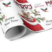 クリスマス抱き枕の可愛いヨークシャーテリアドッグ ラッピングペーパー (ロールコーナー)