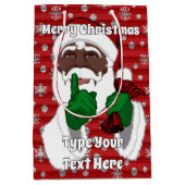 クリスマス抱き枕アフリカンアメリカンバッグ ミディアムペーパーバッグ (正面)