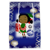 クリスマス抱き枕アフリカ小妖精や小人 ミディアムペーパーバッグ (裏面)