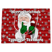 クリスマス抱き枕カスタムサンタ節バッグ ラージペーパーバッグ (正面)