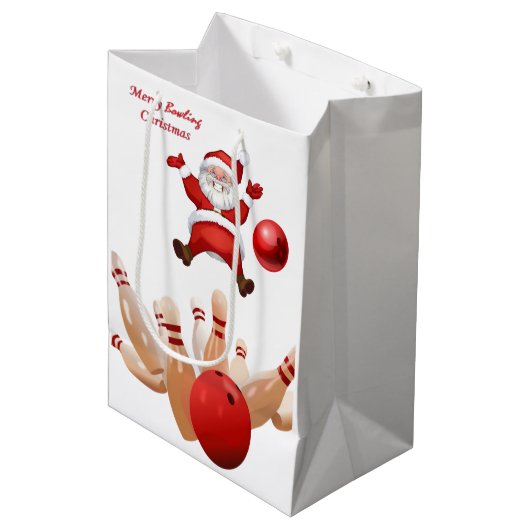 クリスマス抱き枕サンタボーリング ミディアムペーパーバッグ (正面アングル)