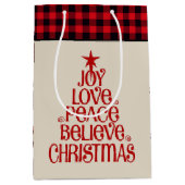 クリスマス抱き枕ジョイ愛の平和の信じプライド ミディアムペーパーバッグ (正面)