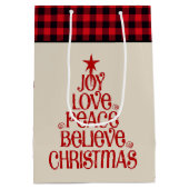 クリスマス抱き枕ジョイ愛の平和の信じプライド ミディアムペーパーバッグ (裏面)