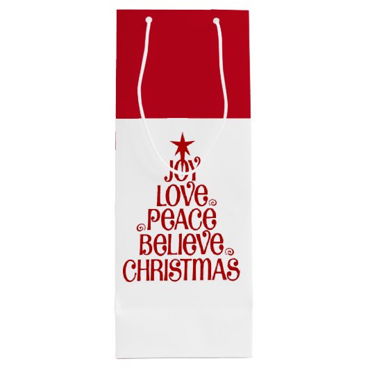 クリスマス抱き枕ジョイ・ラブピース信じ ワインギフトバッグ (裏面)