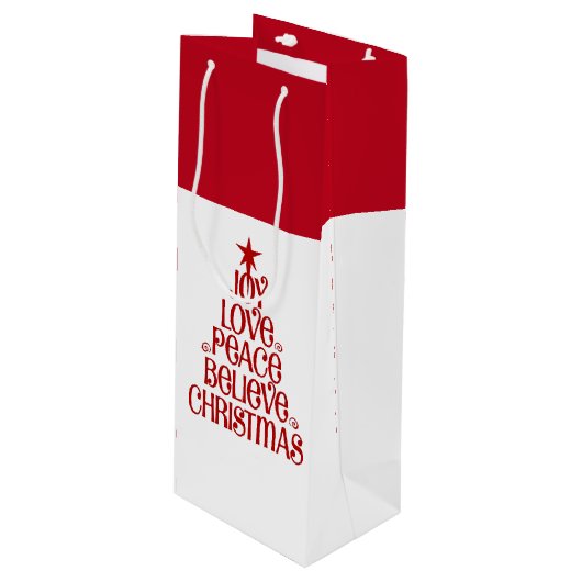 クリスマス抱き枕ジョイ・ラブピース信じ ワインギフトバッグ (正面アングル)