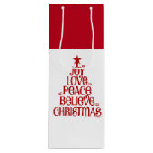 クリスマス抱き枕ジョイ・ラブピース信じ ワインギフトバッグ (正面)