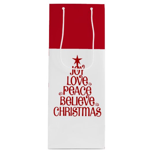 クリスマス抱き枕ジョイ・ラブピース信じ ワインギフトバッグ (正面)