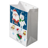 クリスマス抱き枕テディベア ミディアムペーパーバッグ (正面アングル)