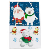 クリスマス抱き枕テディベア ミディアムペーパーバッグ (正面)