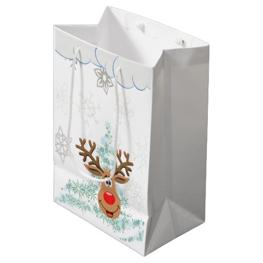 クリスマス抱き枕トナカイ ミディアムペーパーバッグ (正面アングル)